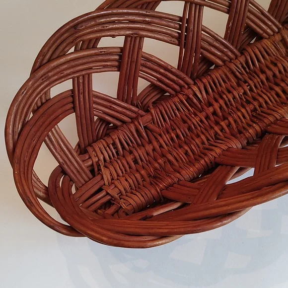 Wicker bread baguette basket French serving vtg willow - Picture 6 of 12